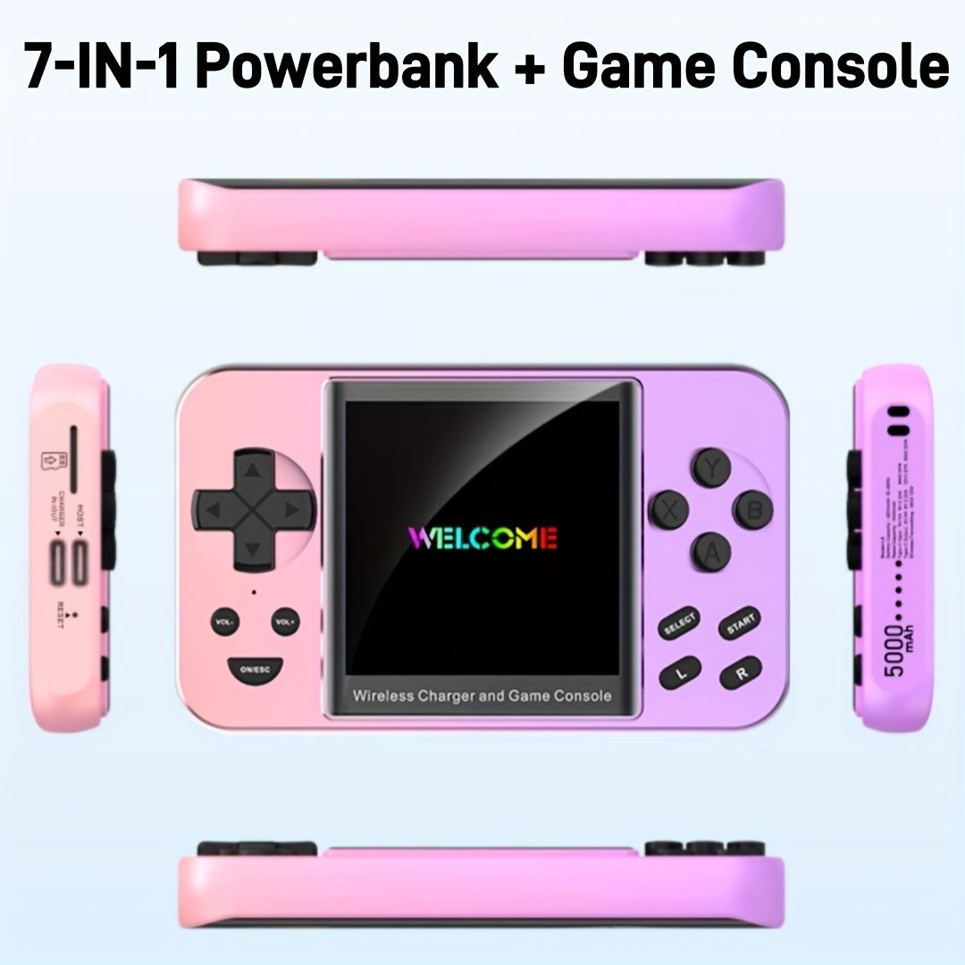 Game Console Power Bank – Portable Charger with Built-In Classic Games