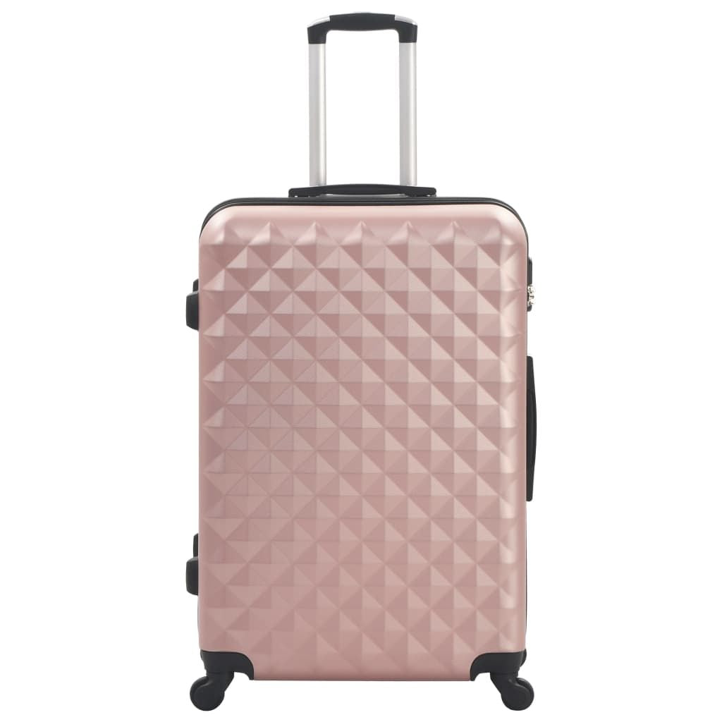3-Piece Hardcase Rose Gold ABS Trolley Luggage Set