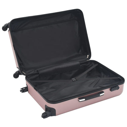 3-Piece Hardcase Rose Gold ABS Trolley Luggage Set
