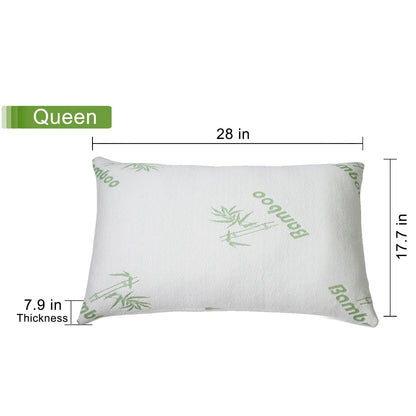 Bamboo Memory Foam Pillow – Queen Size, Cooling & Hypoallergenic