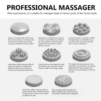 Handheld Electric Massager – 8 Massage Heads for Full-Body Relaxation