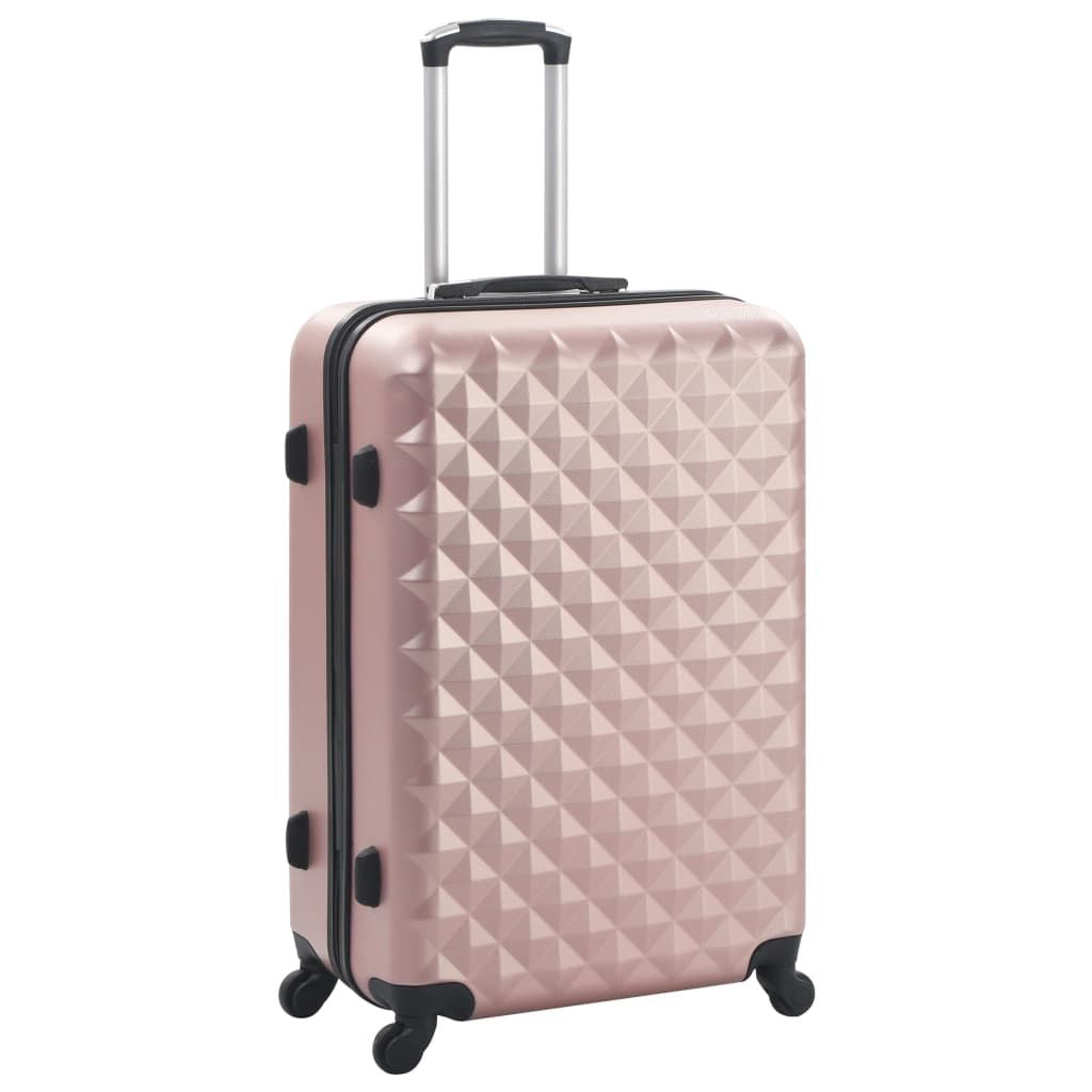 3-Piece Hardcase Rose Gold ABS Trolley Luggage Set