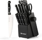 Professional Stainless Steel Kitchen Knife Set – 15 Pieces with Wooden Block