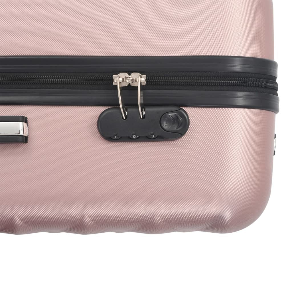 3-Piece Hardcase Rose Gold ABS Trolley Luggage Set