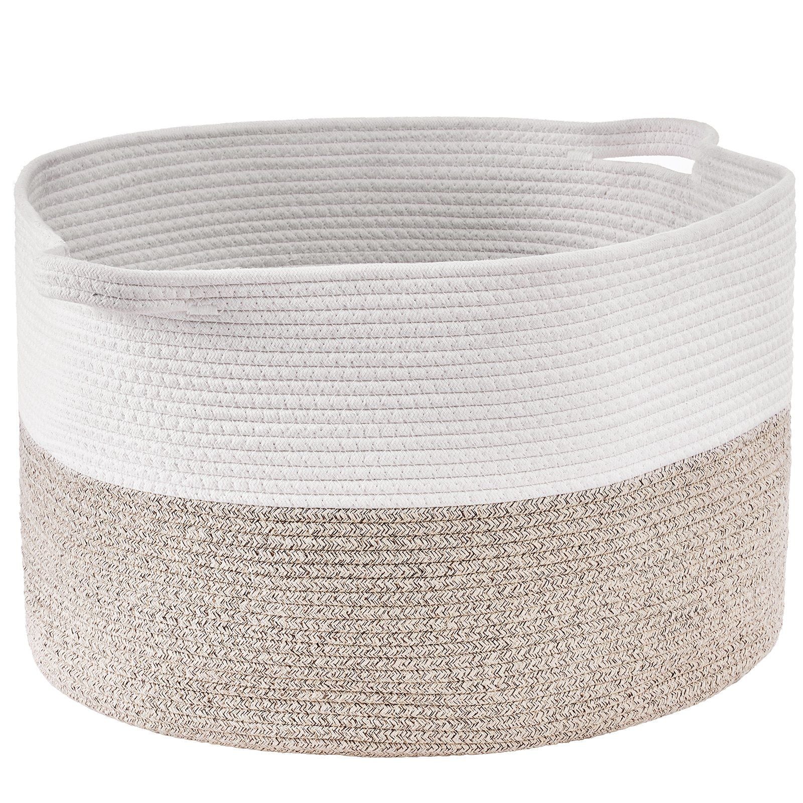 VEVOR Extra Large Cotton Rope Storage Basket – Soft & Durable with Reinforced Handles