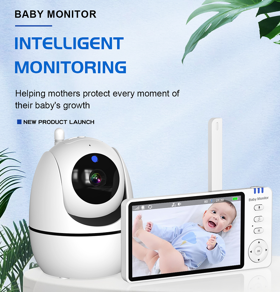 HD Baby Monitor with 5-Inch Screen, Night Vision And Two-Way Audio