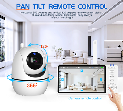 HD Baby Monitor with 5-Inch Screen, Night Vision And Two-Way Audio