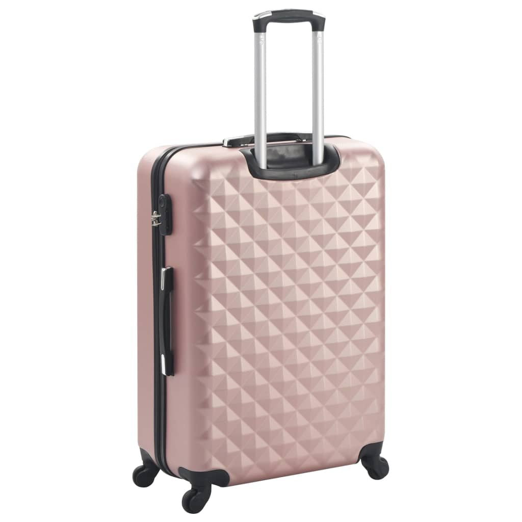 3-Piece Hardcase Rose Gold ABS Trolley Luggage Set