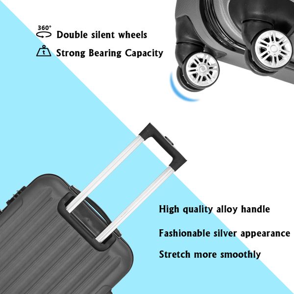 Multifunctional Large Capacity Traveling Storage Suitcase Luggage Set Dark Gray